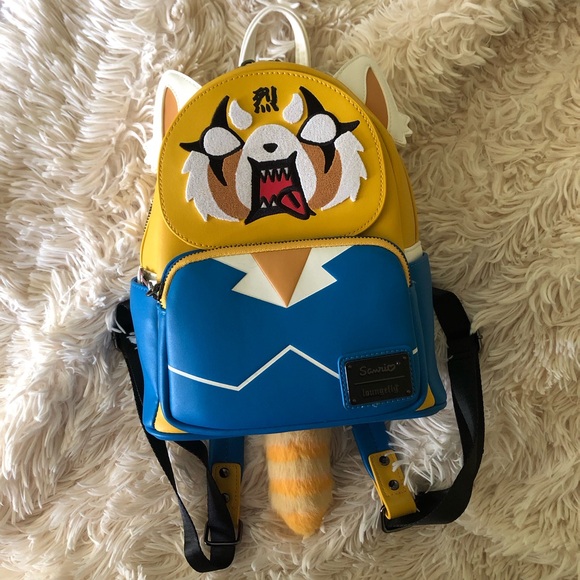 {loungefly} sanrio aggretsuko two-face cosplay backpack - Picture 6 of 15